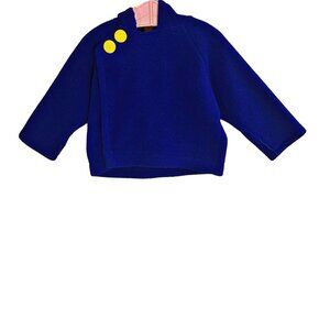 Vintage Primary Color Train Sweater Poncho 12 Months